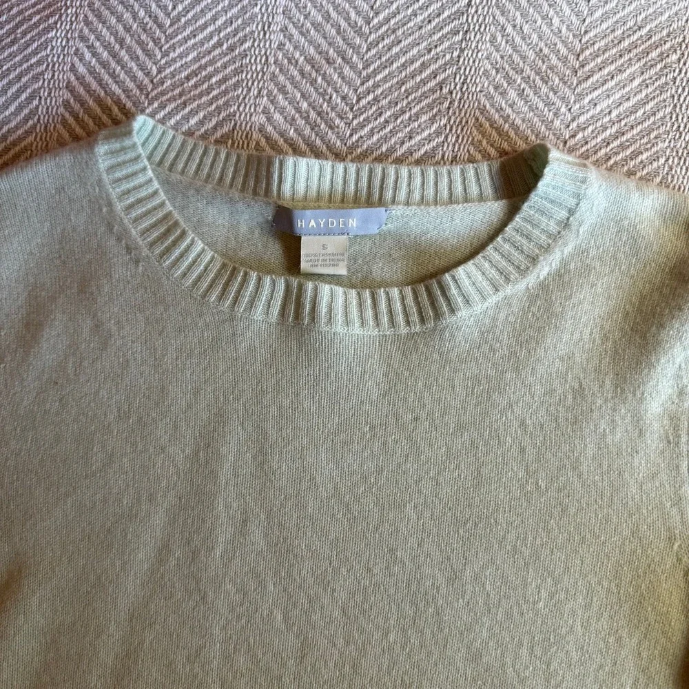 Hayden Cashmere Sweater Womens Small Mint Green Crew Neck Long Sleeve Pullover‎